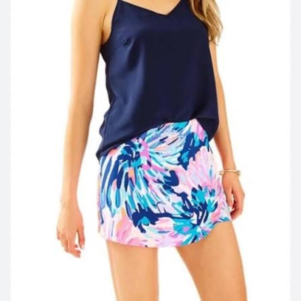 NWT Lilly Pulitzer Pink Blue Pasley 3" Inseam Skort (Shorts/Skirts Combo)size 2